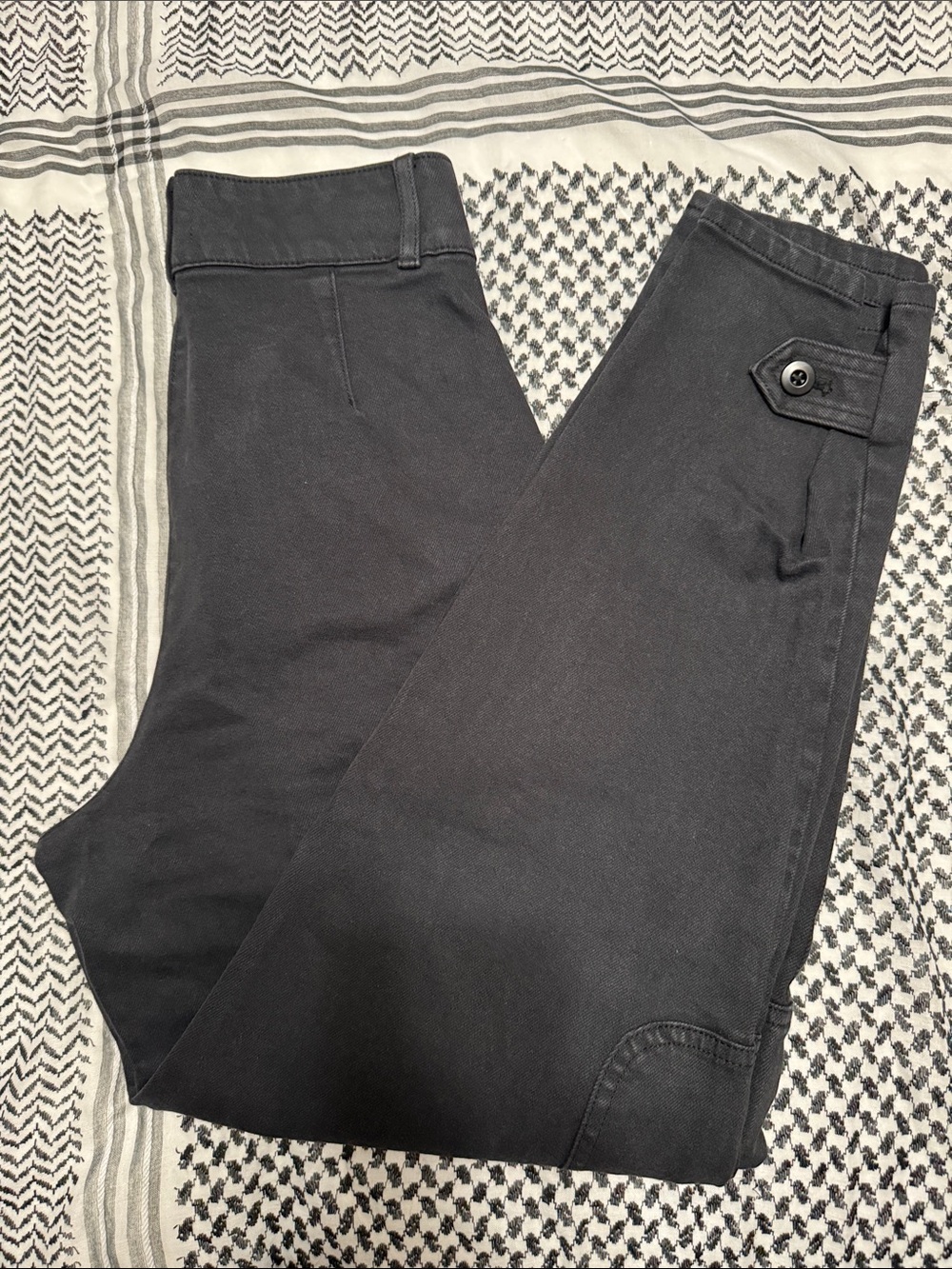 Wilfred Black Skinny Pants with Button Tab Detail